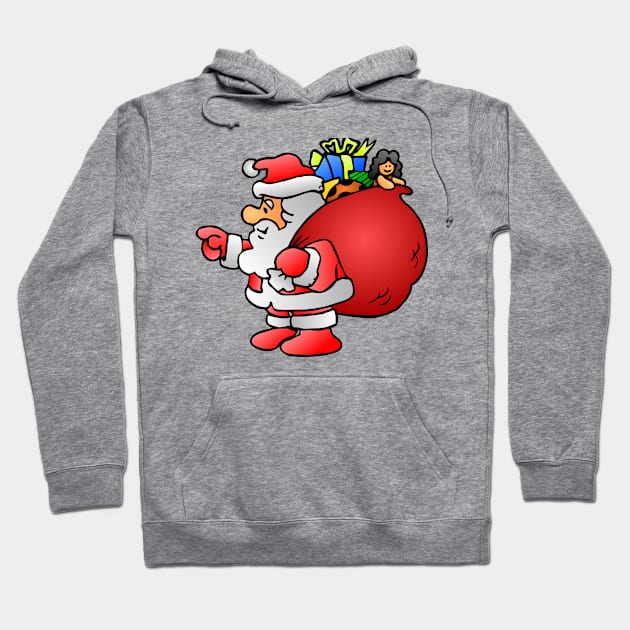 Fun Santa Christmas Apparel Hoodie by Topher's Emporium